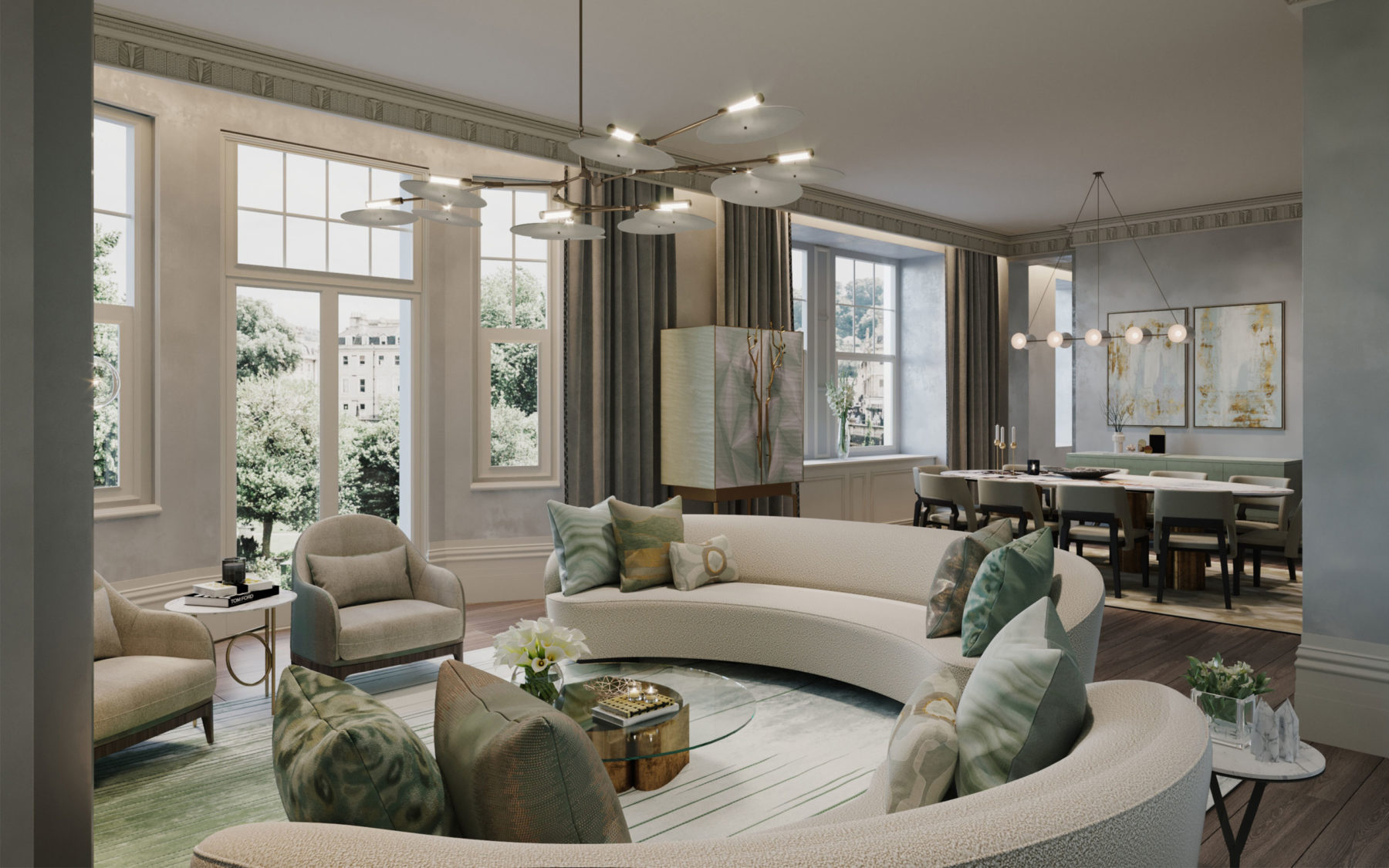Mayfair - Family Apartment, Lawson Robb, sofa, chair design, cushions, sage green, sage colour, sage interior design, sage interiors, Living Room,lampshade, living room design, living room interiors, coffee table, lamp, lampshade, lighting design, interior designer, luxury interior design, Mayfair, Knightsbridge, Luxury. Kensington, Chelsea, living room inspo, living room interior design inspo