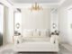 White bedroom, luxury interior design, Mayfair, London