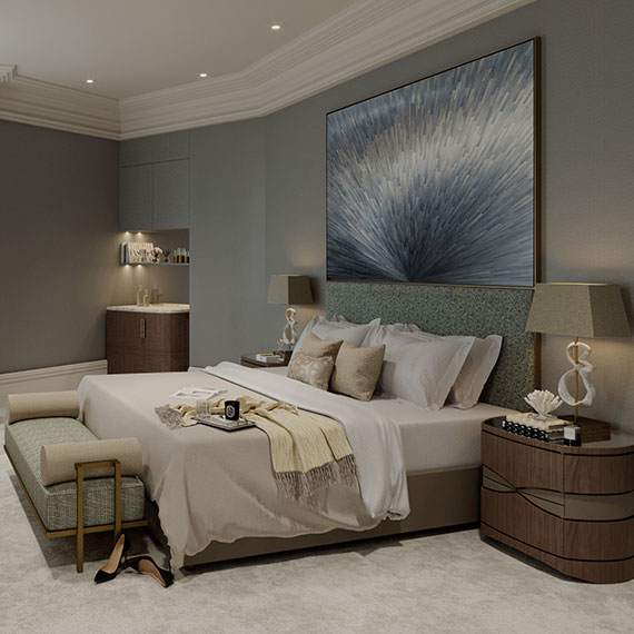 Master bedroom, bedroom interior design, interior designer London, Luxury bedroom design, Luxury interior design, London, interiors, interior designer, lighting, lamp shade, luxury london, interiors, home decoration, home interiors, design, Lawson Robb